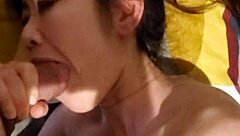 japanese girl giving blowjob to cock