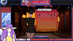 Blue-eyed blonde in anime hentai