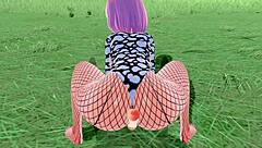 This 3D hentai features big ass and tits in fishnet getting ridden