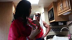 Brunette with big tits got her cunt drilled hard