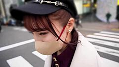 i'm spanking that young japanese girl's ass hard in the goldfish museum, she's moaning like crazy