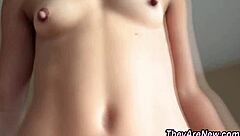 Cute amateur teen latina rides dick with small tits