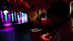 i'm spanking that young japanese girl's ass hard in the goldfish museum, she's moaning like crazy