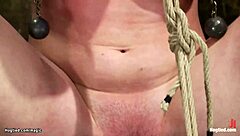 Blonde In Inverted Hogtie Suspension