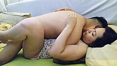 Hot neighbor enters bed to fuck delicious shaved pussy.