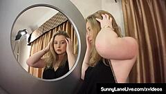 hot sunny lane stands out while masturbating solo