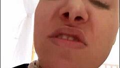 amateurs indulge in kinky homemade fetish with stockings on face creating pig nose