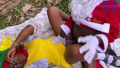 Santa fucks girl in hijab pussy