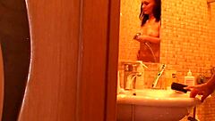 Euro teens suck hard dicks in group bathing session with fingering and kissing