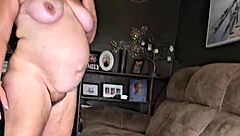 Watch Her Tits While Eating Pregnant Pussy!