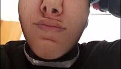 amateurs indulge in kinky homemade fetish with stockings on face creating pig nose