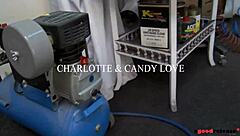 Horny goddesses charlotte and candy love share big hard dick for deepthroat suck