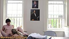 Mormon Amateur Teen 18+ Fingers and Eats Hairy Pussy in Lesbian Taboo Missionary