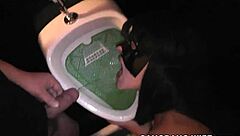 Can you believe this milf wife gets pissed on by a group of men outdoors?