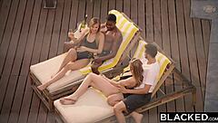 Kendra Sunderland Says, Wow, This Big Black Cock Is Amazing In Our FFM Threesome!