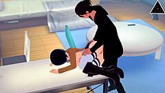 Mikasa and Eren Engage in Uncensored Sex with Creampie and Blowjob in Koikatsu Anime