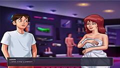 in summer time saga part 21, the old busty character dates anime style