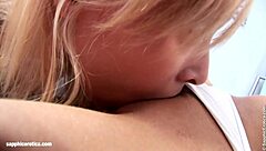 Stunning blondes larissa and dorothee lick pussies passionately