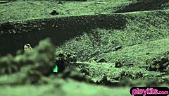 Nasty photographer boldly fucks petite teen model outdoors in doggystyle and blowjob