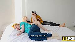 Porn Girl Turns Stepbrother On And Doesn't React When Man Fucks Pussy Next To Bf