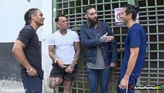 mature milf gets blowbang and gangbang from best friends in humiliation