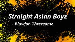 Asian teens give intense blowjobs in threesome with monster cocks