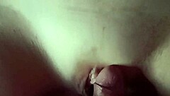 The blonde Spanish amateur says, 'Wake up, I'm rubbing my big cock on your pussy.'