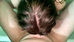 Cumshot on stepsister's tits after handjob