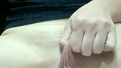 Feeling Intense Pleasure While Fingering Shaved Pussy