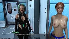 Red Haired Step Sister Bathes In Shower During Game