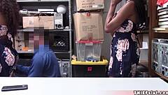 Two Ebony Teens Busted For Blowjob Threesome At Mall