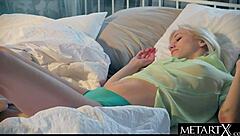 Sexy Blonde Masturbates to Intense Dripping Wet Orgasm Early Morning