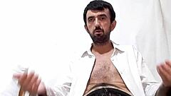 Huge 25cm dick cums in transparent lace panties