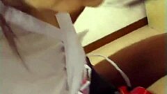 Japanese couple kissing, sucking, and fucking with hairy pussy