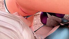 Blonde outdoes brunette in cartoon sex encounter with 3D shemale