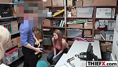 The teen burglar is caught at work and faces punishment in the office garage