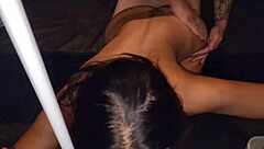 Brazilian latina slut fucks two guys at carnival party