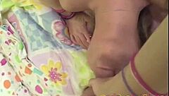 lil laura feels intense pleasure sharing blowjob in lesbian threesome