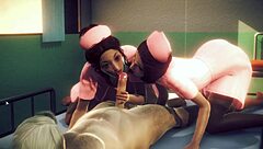 3D Animation HS2 Featuring Two Nurses In Cartoon Style