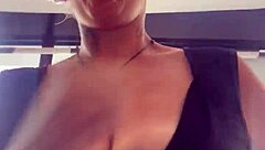 Blonde With Big Tits Runs in Gym, Breasts Bounce Out, Gets Wet!