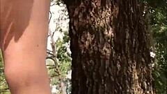 Chubby Milf Squirts Outside in Cute Panty Play