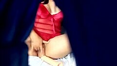 Amateur Role Plays with Mom's Lingerie and Wet Pussy Play