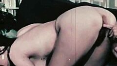 in the vintage era, a retro group orgy unfolds with hairy pussies and intense banging