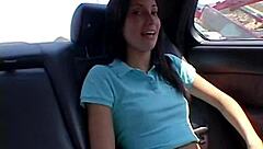 i showed my natural small tits while fingering pussy at the car