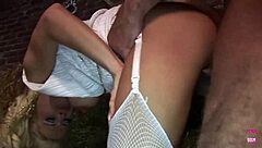 Naughty blonde handles two big challenges simultaneously