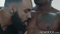 Muscular Black Gay Ass Destroys Hunky Bearded White Stud?