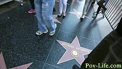 teen blonde gargles cum in wild pov interracial action scene