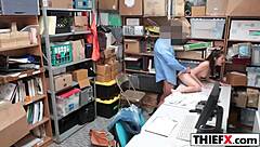 I Punish the Burglar with Police or Big Cock in Garage