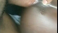 ebony slut smoking in bathroom while fucking wet black pussy hard on the floor with intense action