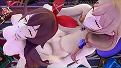 Lisa dominates Amber in wild futa Genshin Impact action with sound